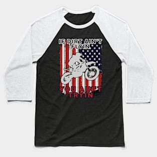 Vintage Dirt bike American Flag Baseball T-Shirt